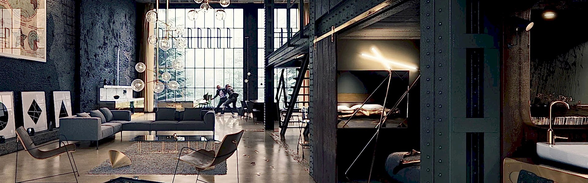 ремонт в индустриальном стиле превью