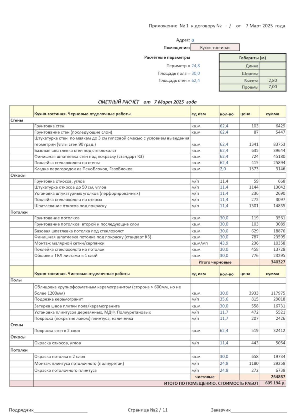 Оазис смета 2