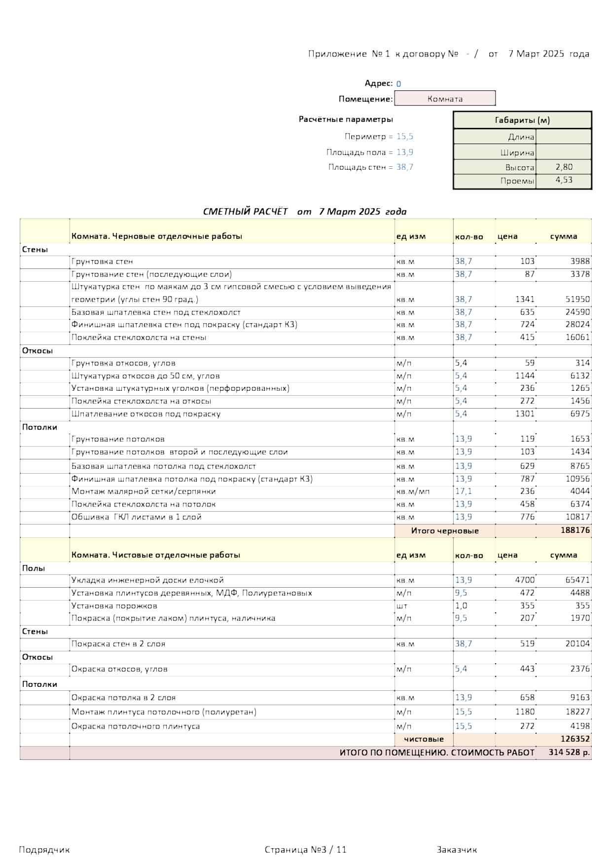 Оазис смета 3