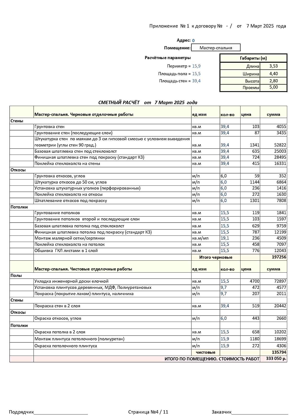 Оазис смета 4