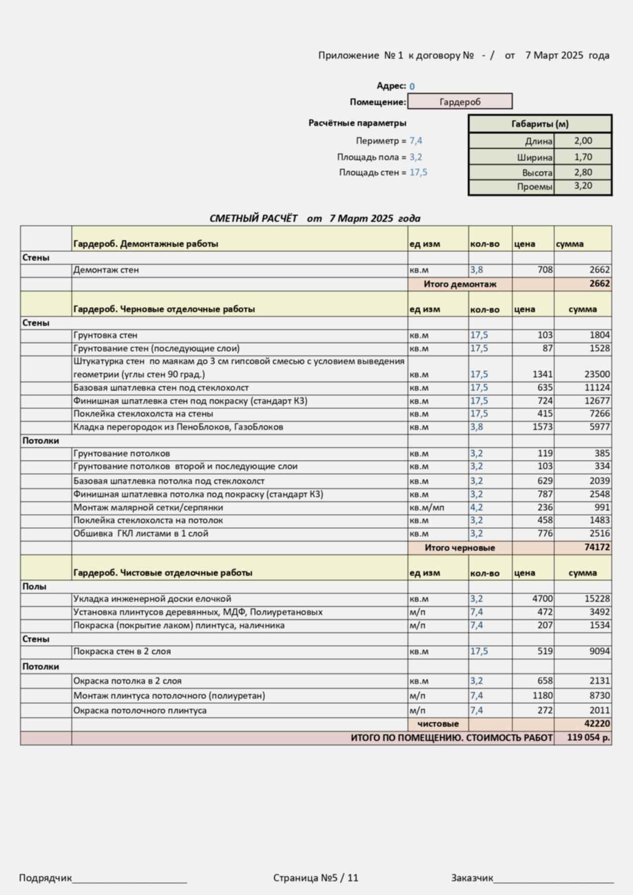 Оазис смета 5