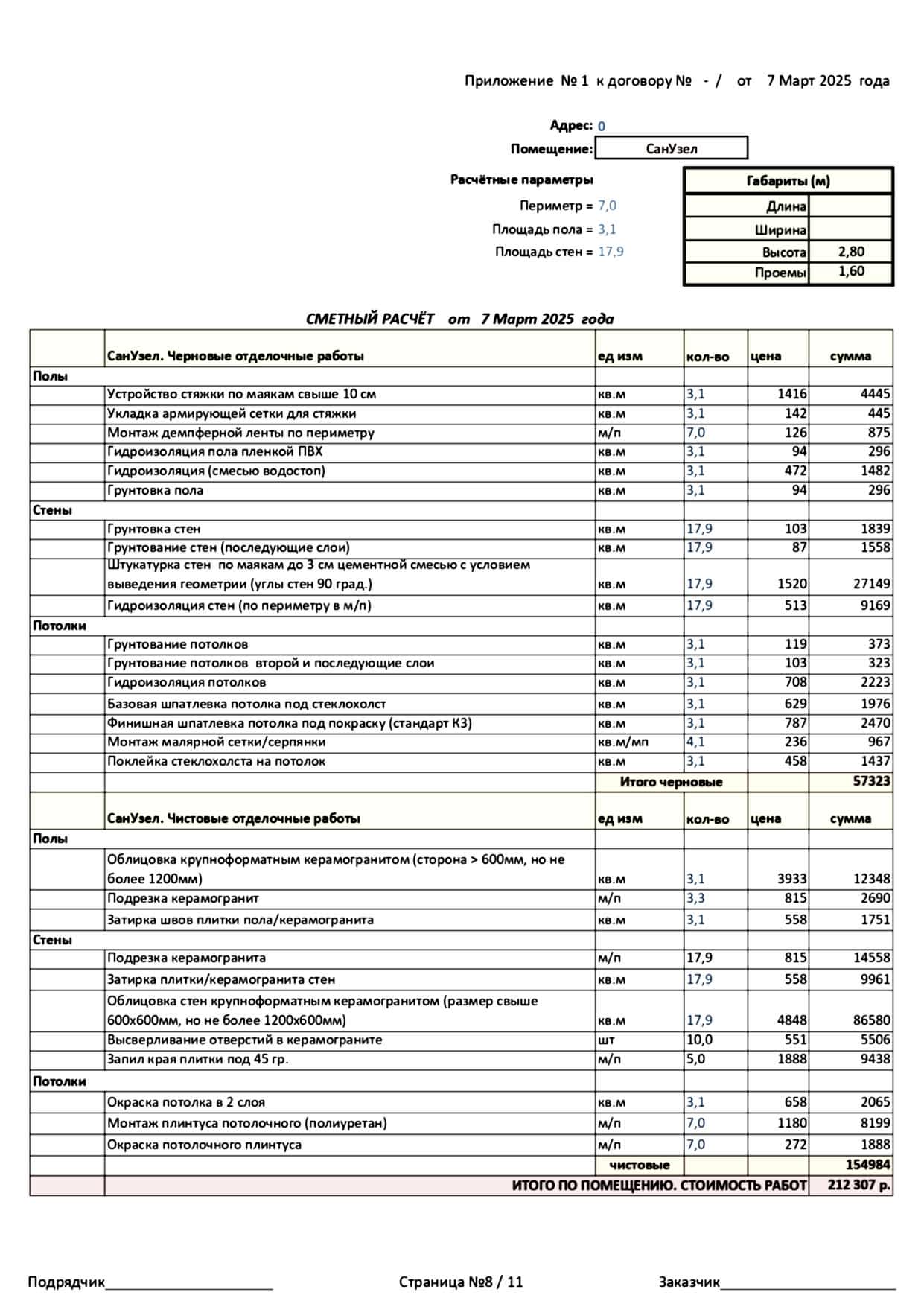 Оазис смета 8