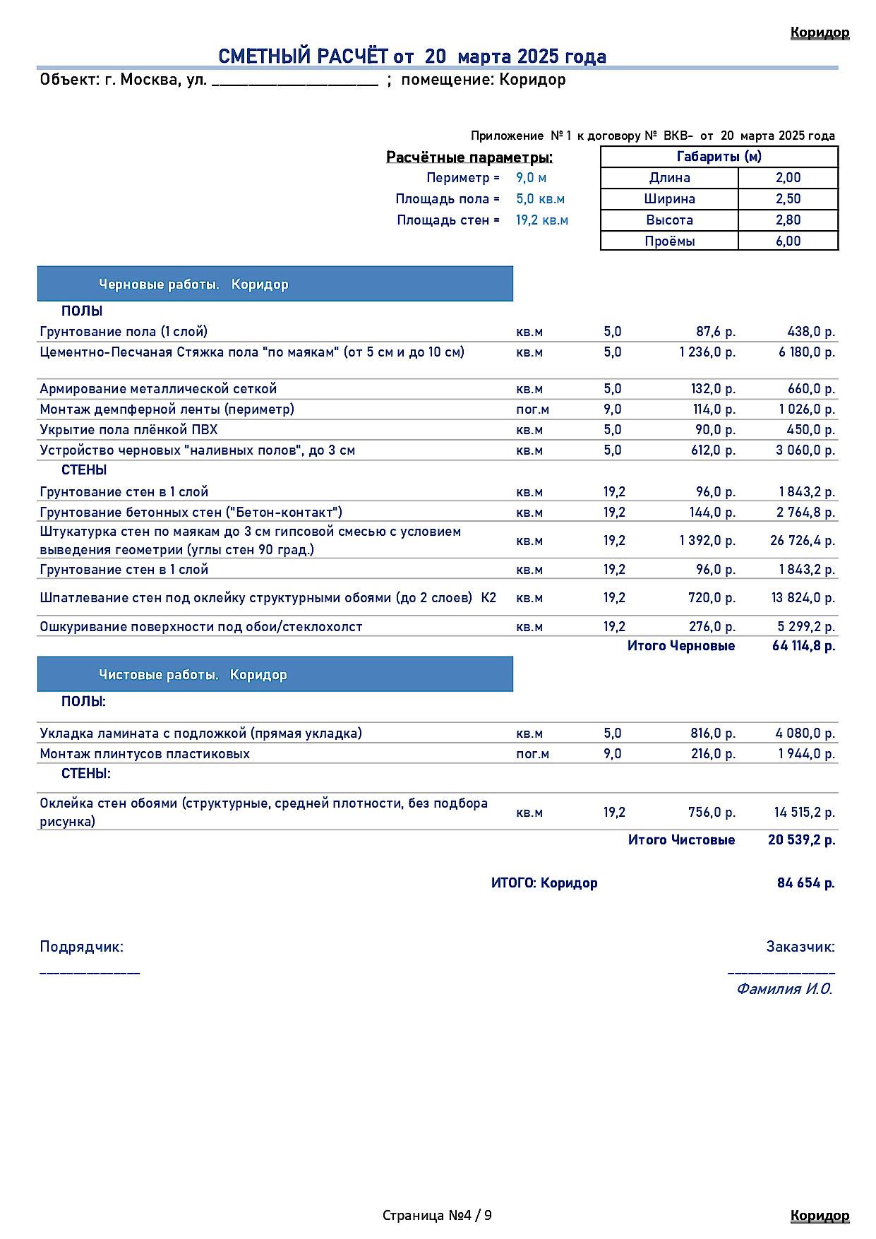 бюджетный ремонт смета 4
