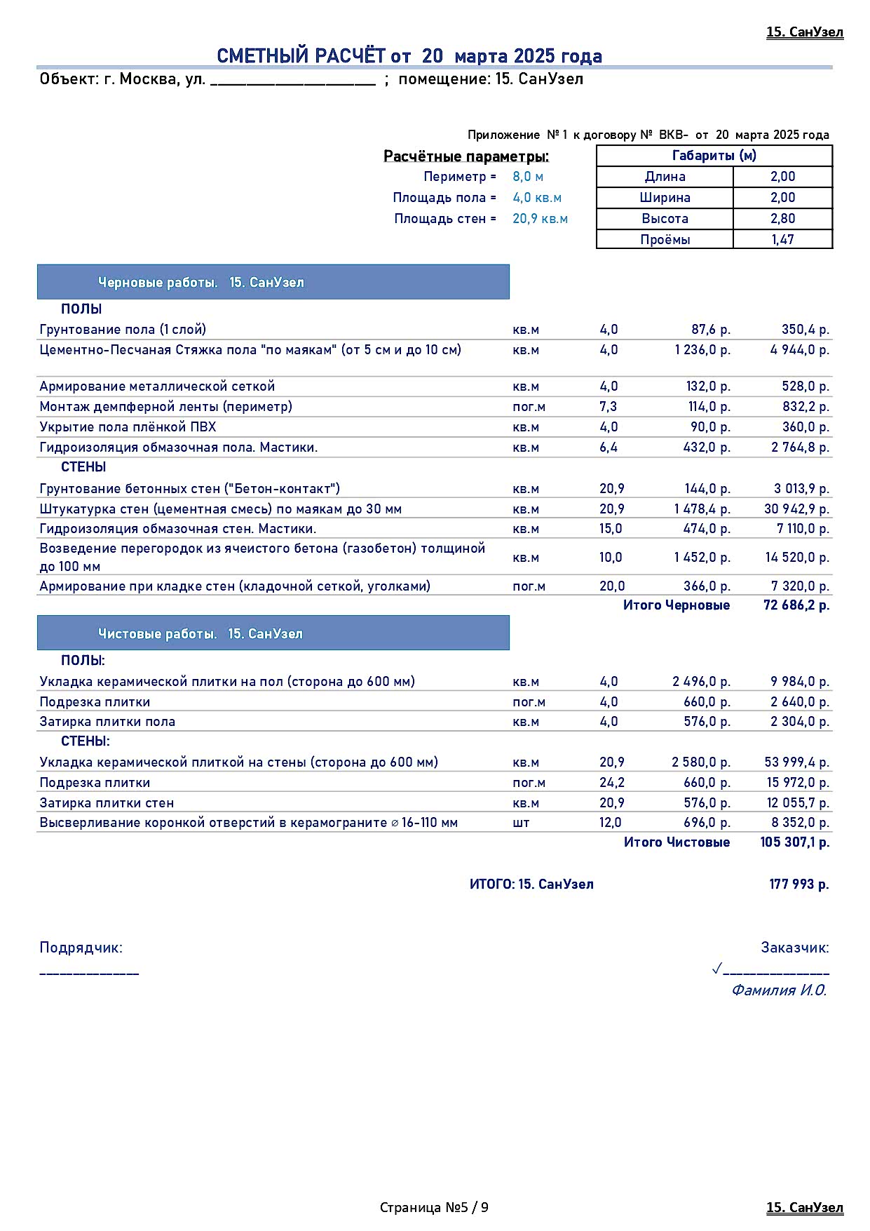 бюджетный ремонт смета 5