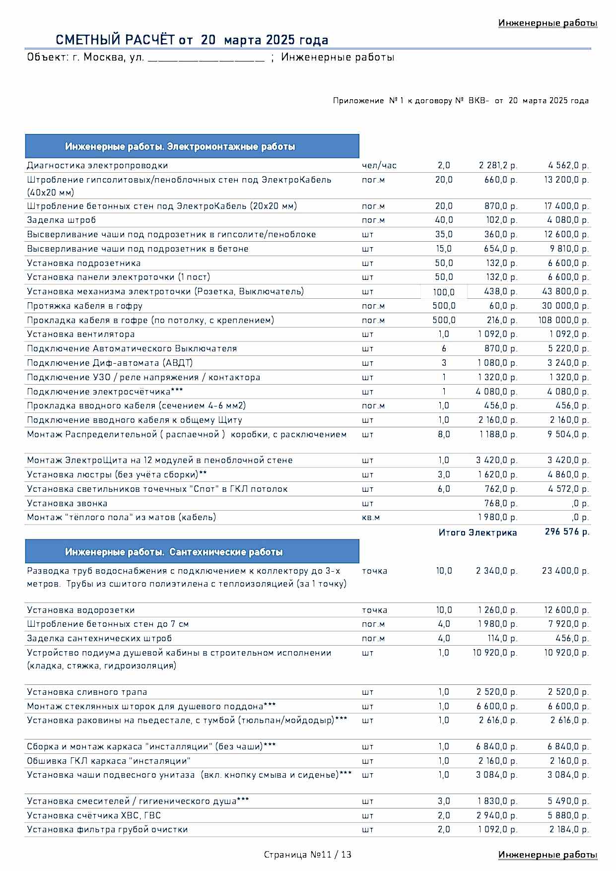 смета индивидуальная отделка 11