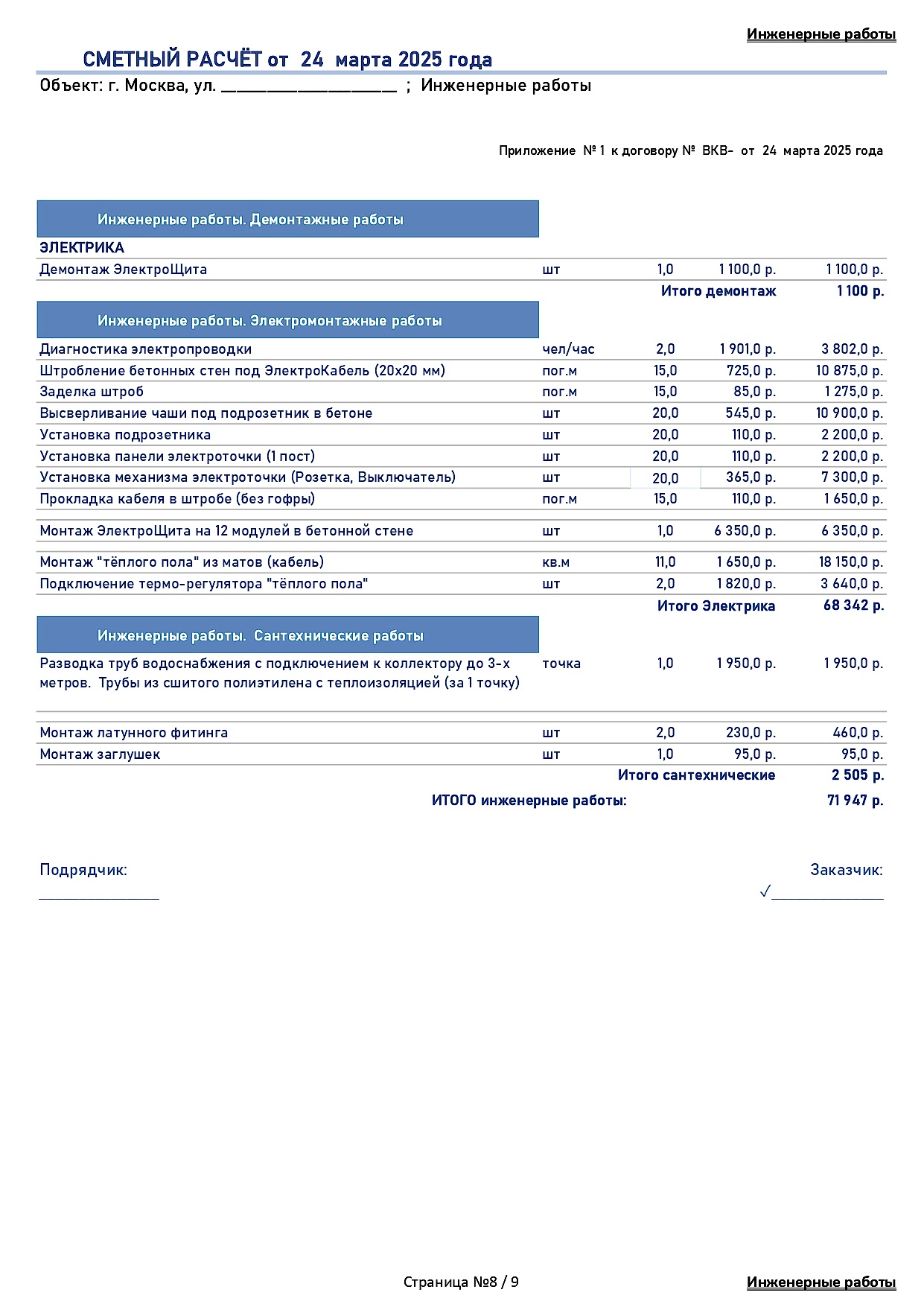 смета Рождественская 8