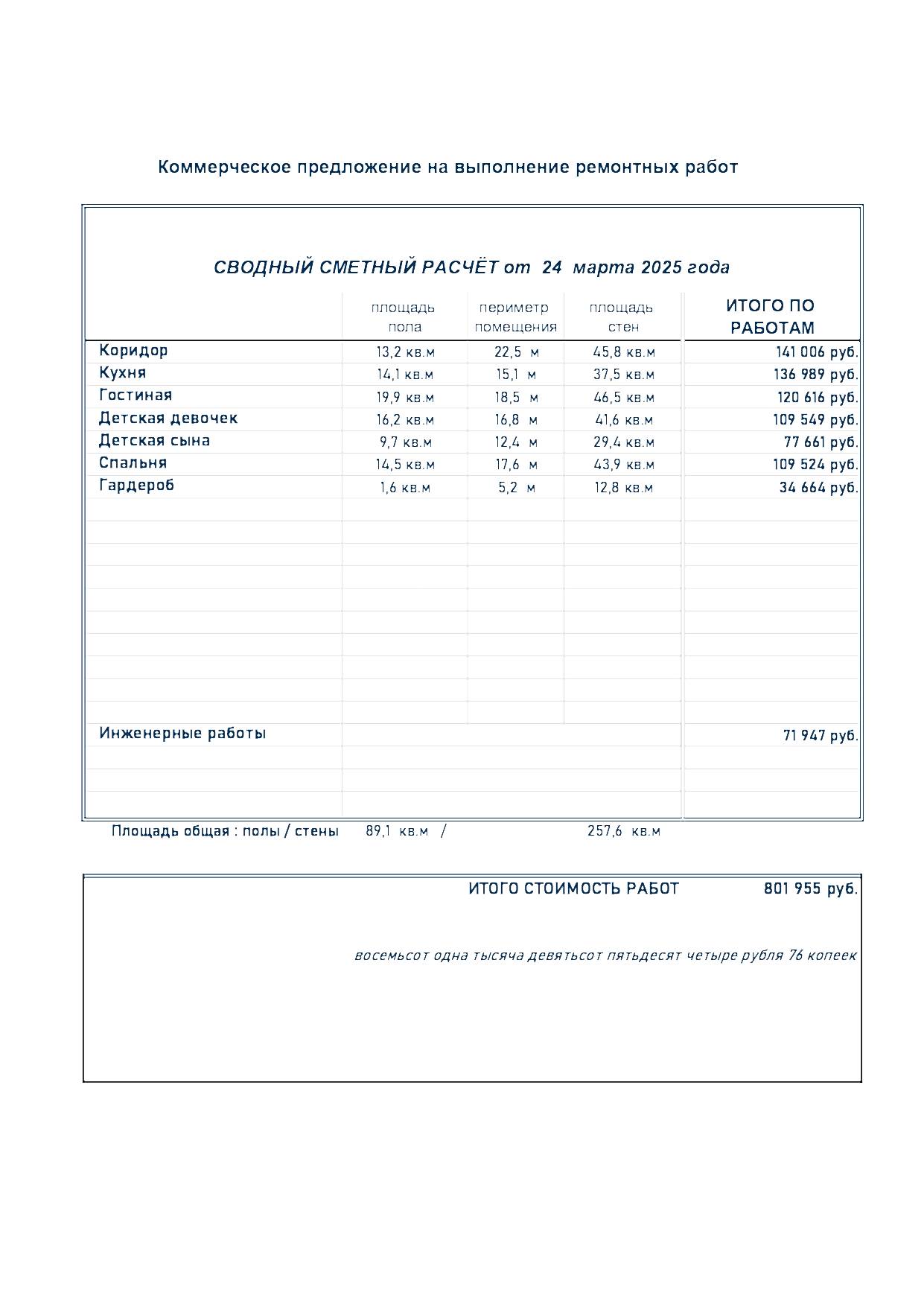 смета Рождественская 9