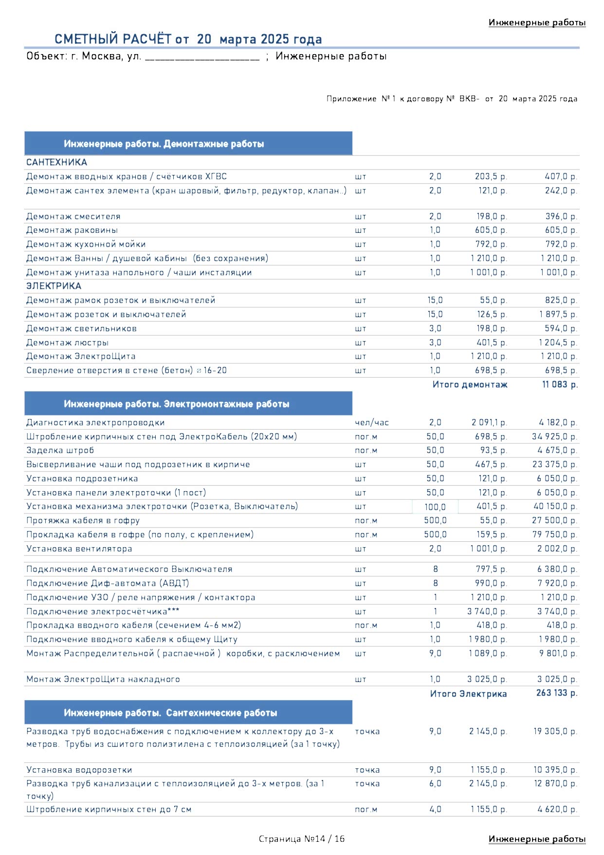 смета Вавилова 14